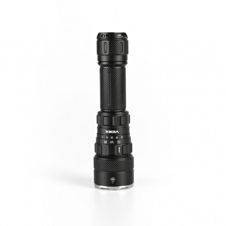 Тактичний ліхтар VIDEX VLF-AT255RG 2000lm, Li-ion 21700 5000mAh, біле, червоне і зелене світло, IP68