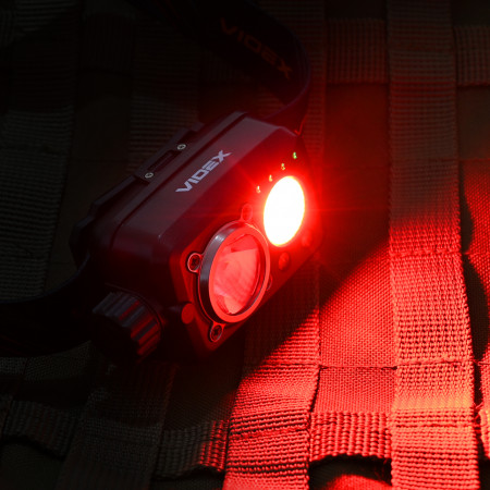 Налобний ліхтар VIDEX VLF-H189 600lm, Li-pol 1800mAh, сенсор, USB-C, 7 режимів