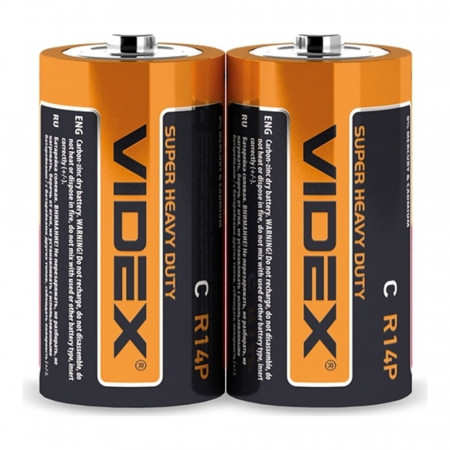 Батарейка солевая Videx R14P/C 2шт shrink
