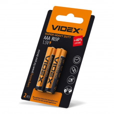Батарейка сольова Videx R03P/AAA 2шт small blist