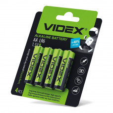 Батарейка лужна Videx LR6/AA 4шт blister card