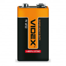 Батарейка сольова Videx 6F22/9V (Крона) 1шт shrink