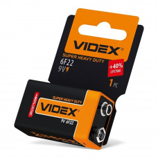 Батарейка сольова Videx 6F22/9V (Крона) 1шт shrink card