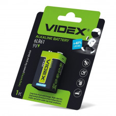 Батарейка лужна Videx 6LR61/9V (Крона) 1шт blister