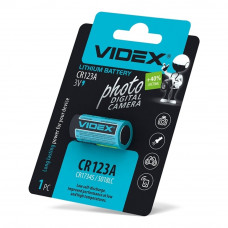 Батарейка літієва Videx CR123A 1шт blister card
