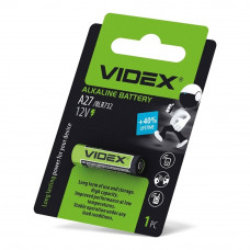 Батарейка лужна Videx А27 1шт blister card