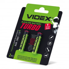 Батарейка лужна Videx LR03/AAA Turbo 2шт blister