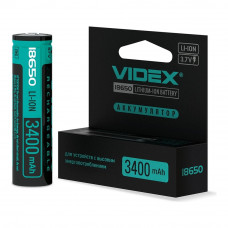 Акумулятор Videx літій-іонний 18650-P (захист) 3400mAh color box/1шт