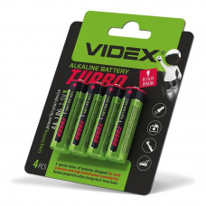 Батарейка лужна Videx LR6/AA Turbo 4шт blister