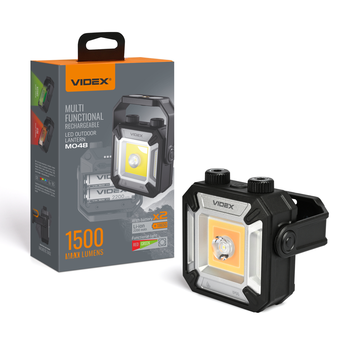 Ліхтар VIDEX VLF-M048 1500lm, Li-ion 5000mAh, Power Bank, RGB-світло, захист IP68